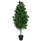 Artificial Topiary Bay Tree Pyramid Cone Extra PAIR 120cm Trunk