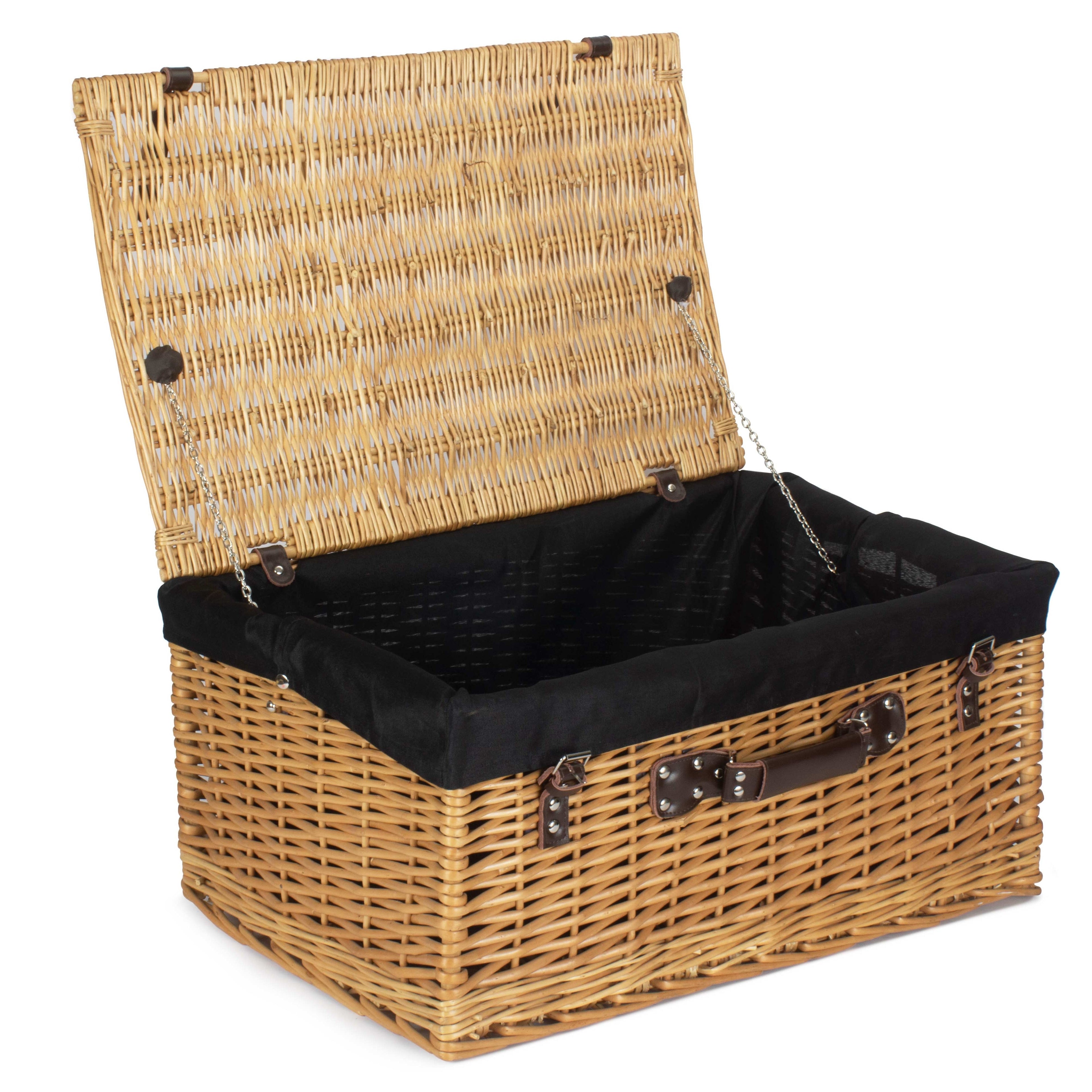 62cm Buff Willow Wicker Picnic Basket