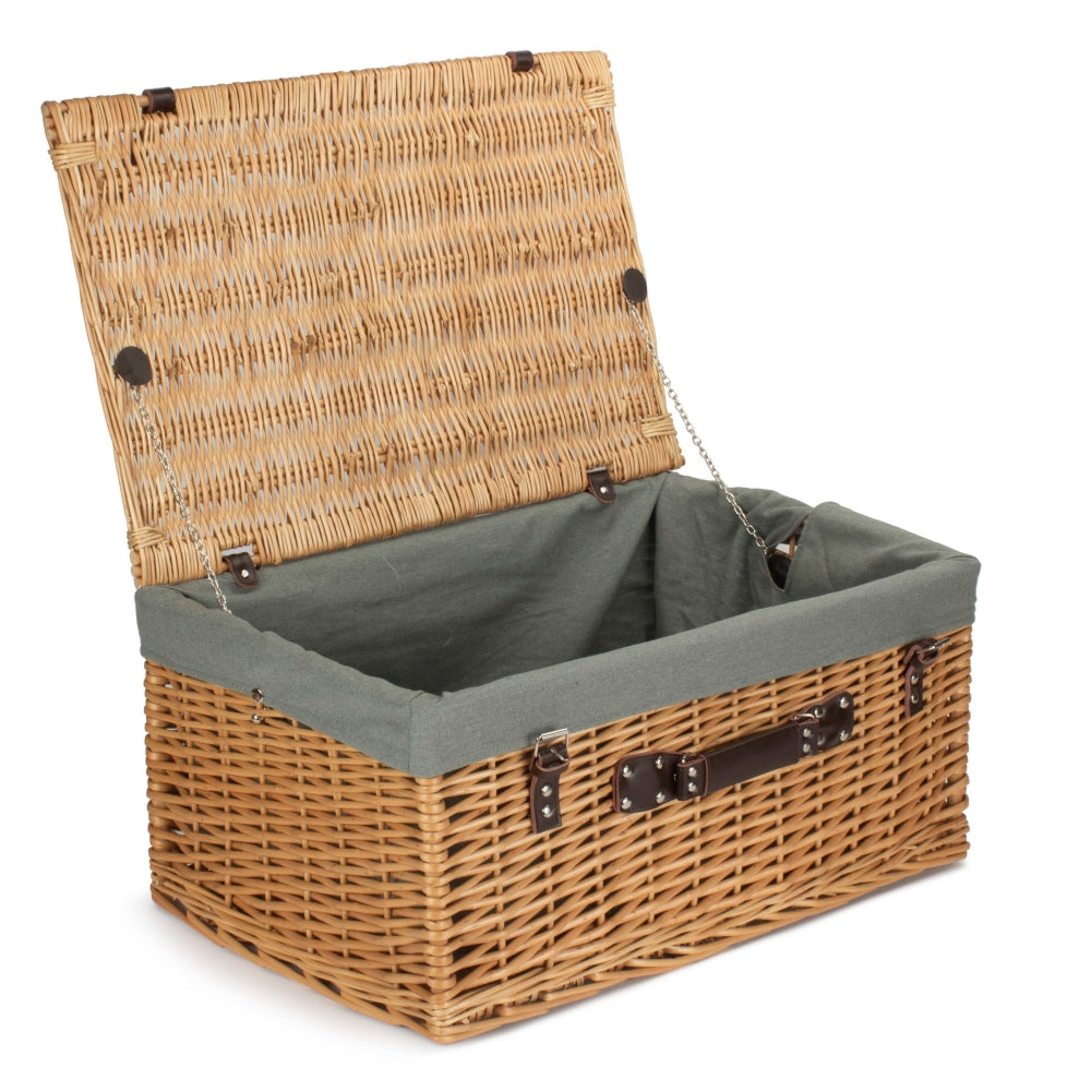 62cm Buff Willow Wicker Picnic Basket