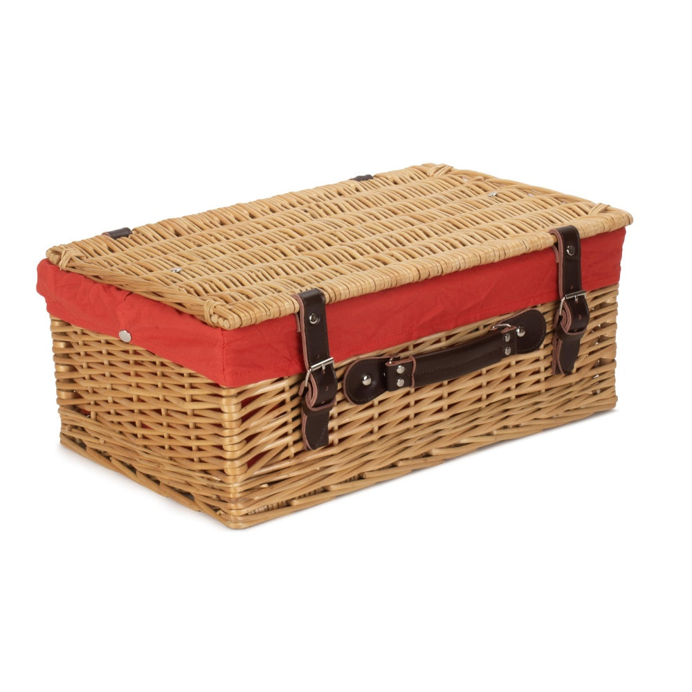 46cm Buff Willow Wicker Picnic Basket