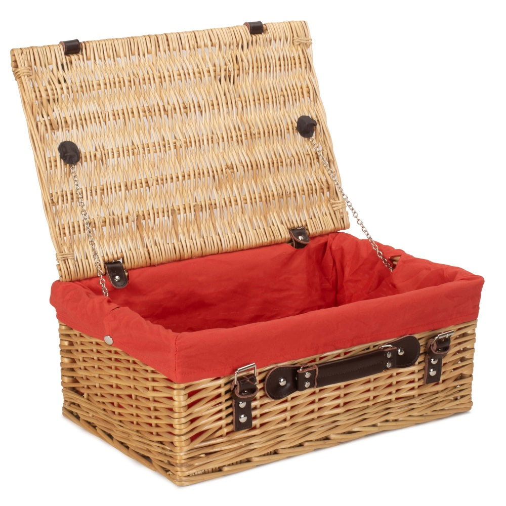 46cm Buff Willow Wicker Picnic Basket
